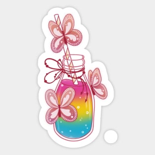 Fruity pan gradient drink Sticker